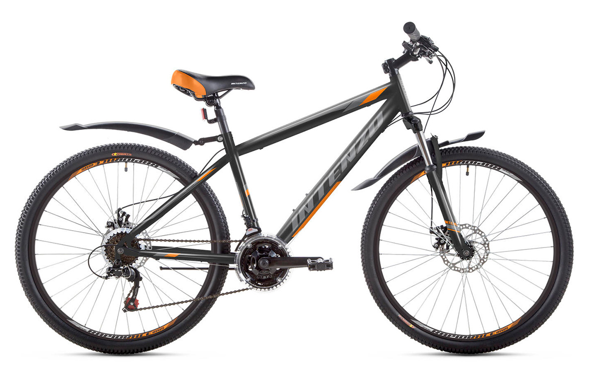 Фотография Велосипед Intenzo FORSAGE 26" 2021, размер S, Черно-оранжевый